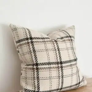 Country Wool Effect Cushion Cover 45×45 – Cream Check 2