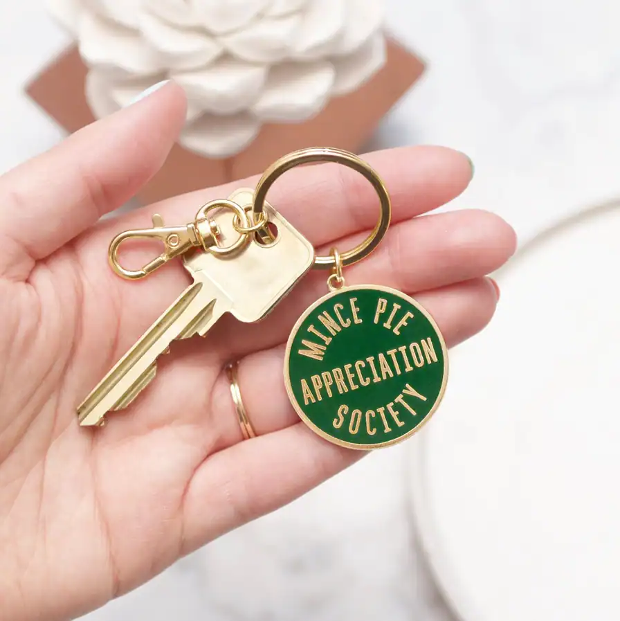Mince Pie Appreciation Society - Enamel Keyring - Image 5