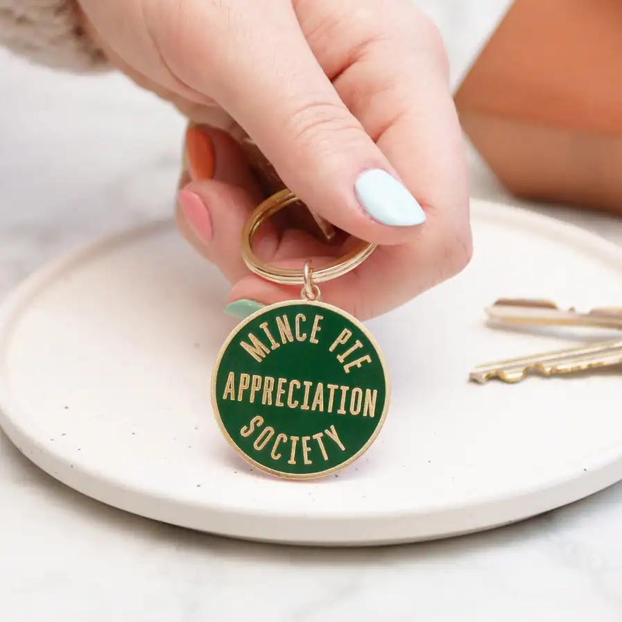Mince Pie Appreciation Society - Enamel Keyring - Image 4