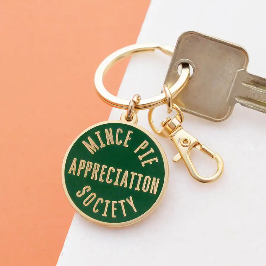 Mince Pie Appreciation Society - Enamel Keyring - Image 3