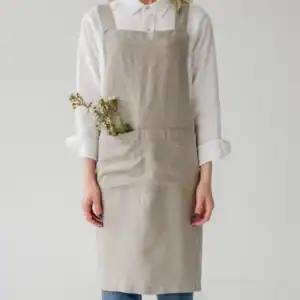 Linen Tales Natural Linen Japanese Crossback Apron