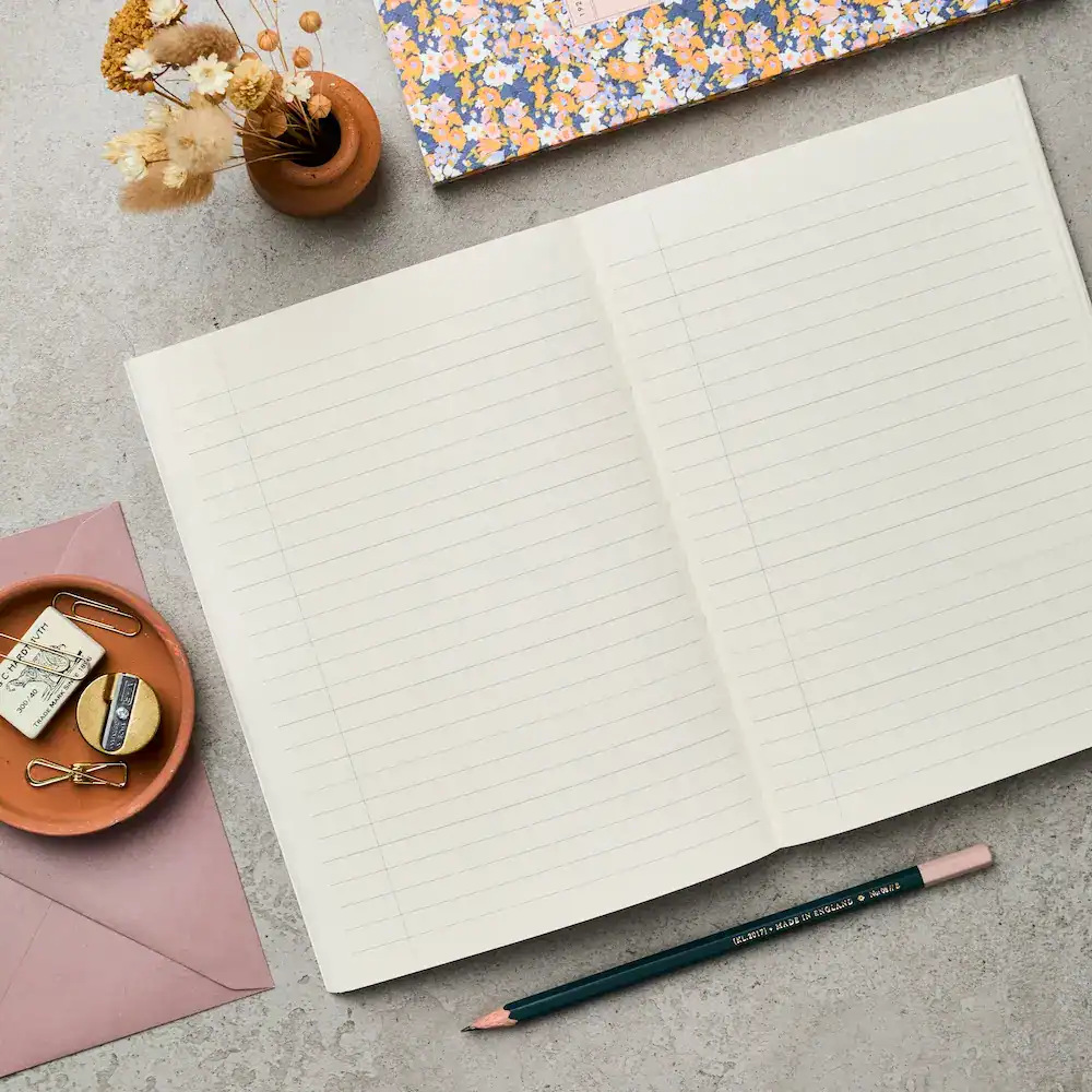 Black & Cream Gingham Ruled Notebook - Image 3