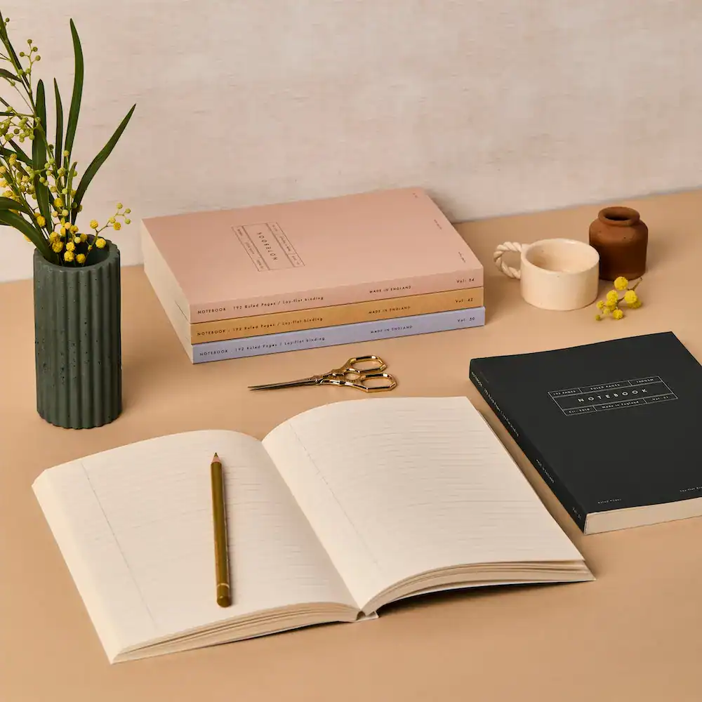 Black & Cream Gingham Ruled Notebook - Image 4