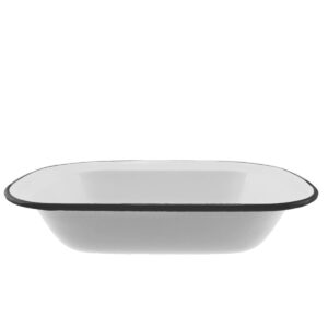 Falcon Oblong Pie Dish 24cm - Black & White Rim