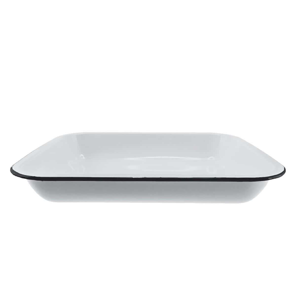 Falcon Enamel Bake Pan 37cm - Black & White Rim