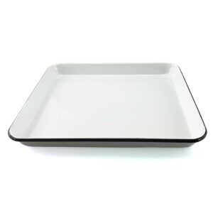 Falcon Enamel Baking Tray 31cm - Black & White Rim
