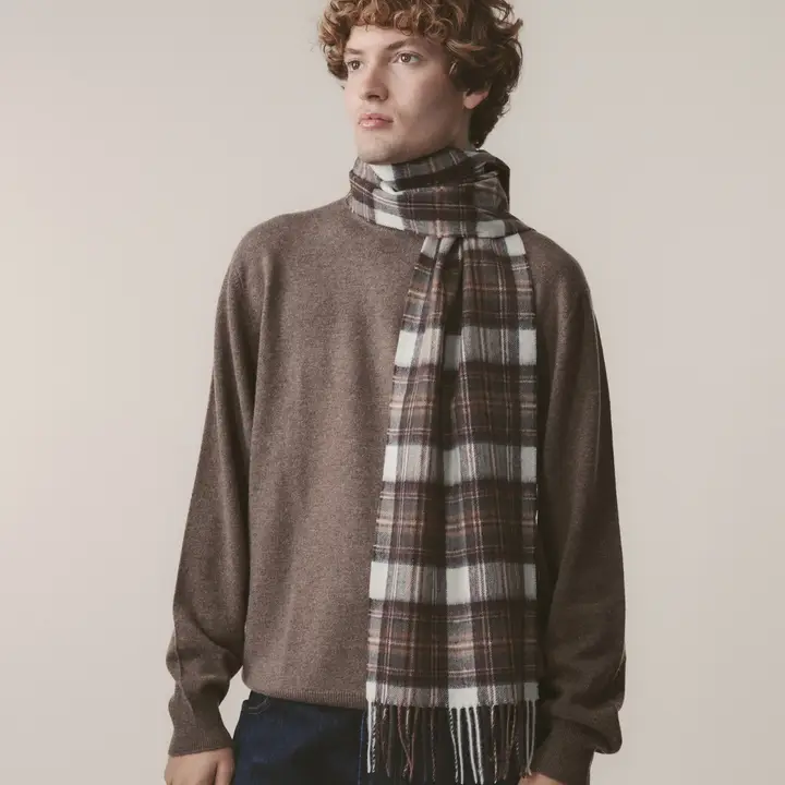 Heritage Tartan Lambswool Scarf - Natural Dress Stewart