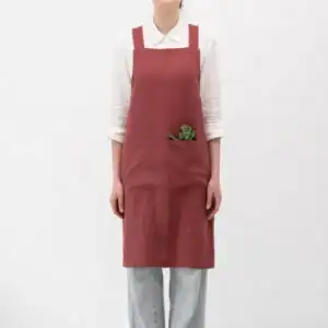 Linen Tales Marsala Linen Japanese Crossback Apron