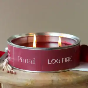 Pintail Log Fire Triple Wick Candle