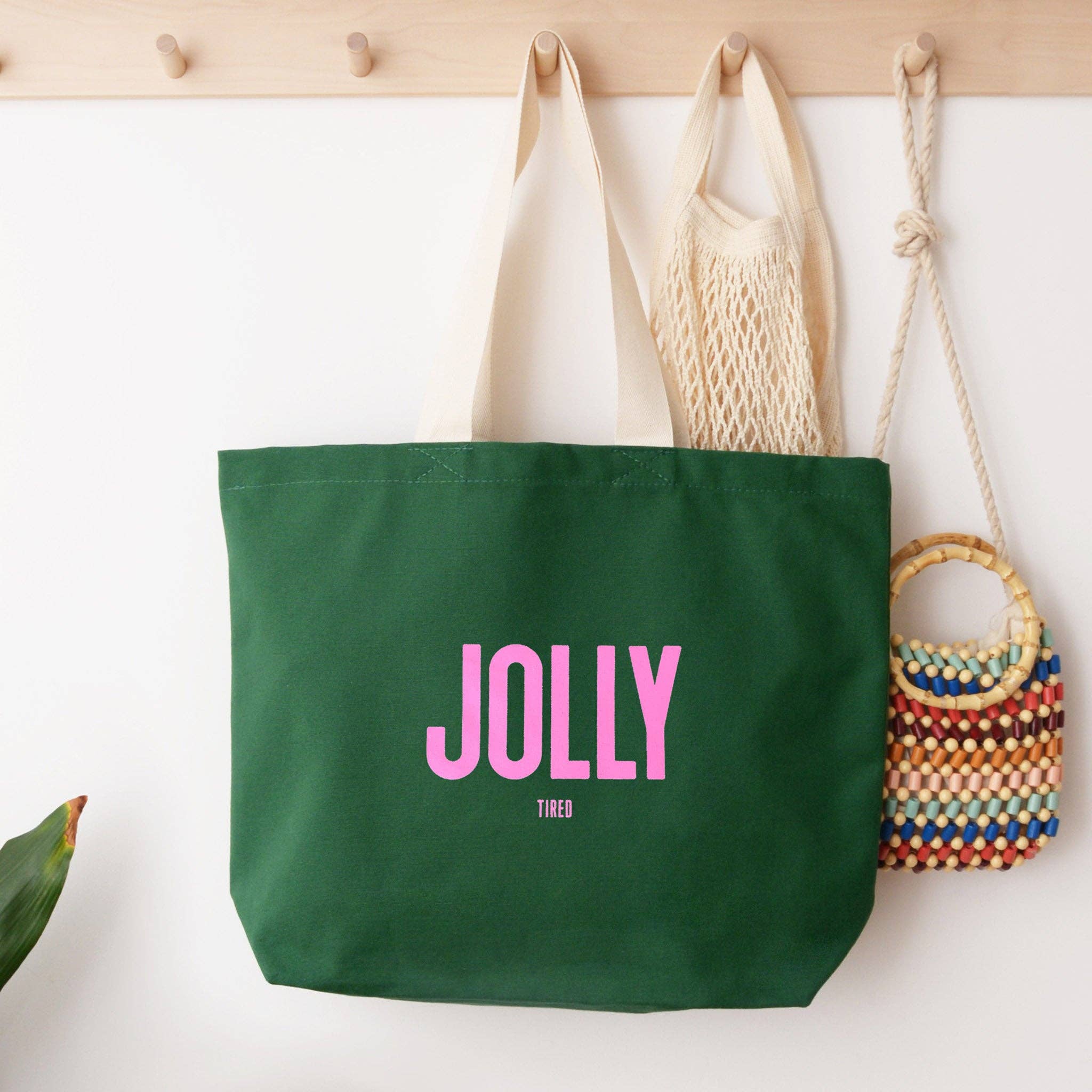 Jolly (Tired) - Forest Green Tote Bag - Image 6
