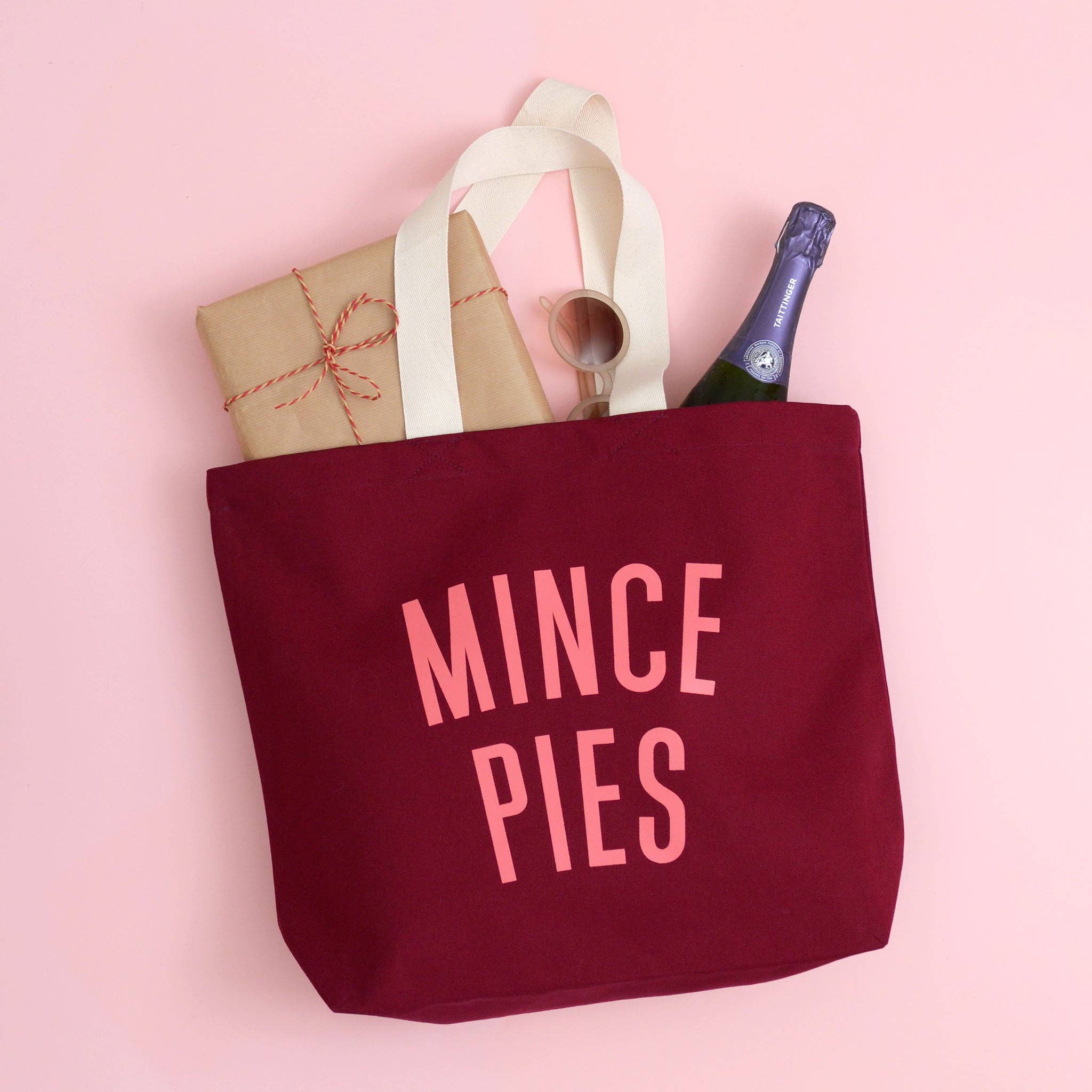 Mince Pies - Burgundy Tote Bag - Image 4