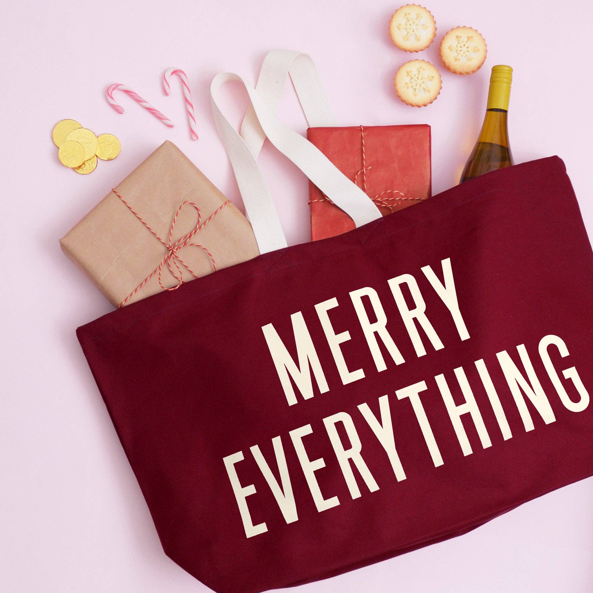 Merry Everything - Burgundy Really Big Bag - Image 3