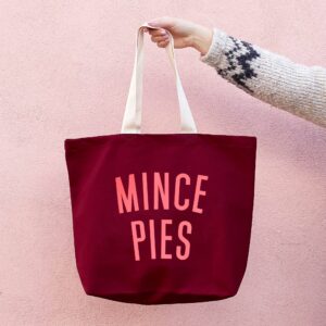 Mince Pies - Burgundy Tote Bag