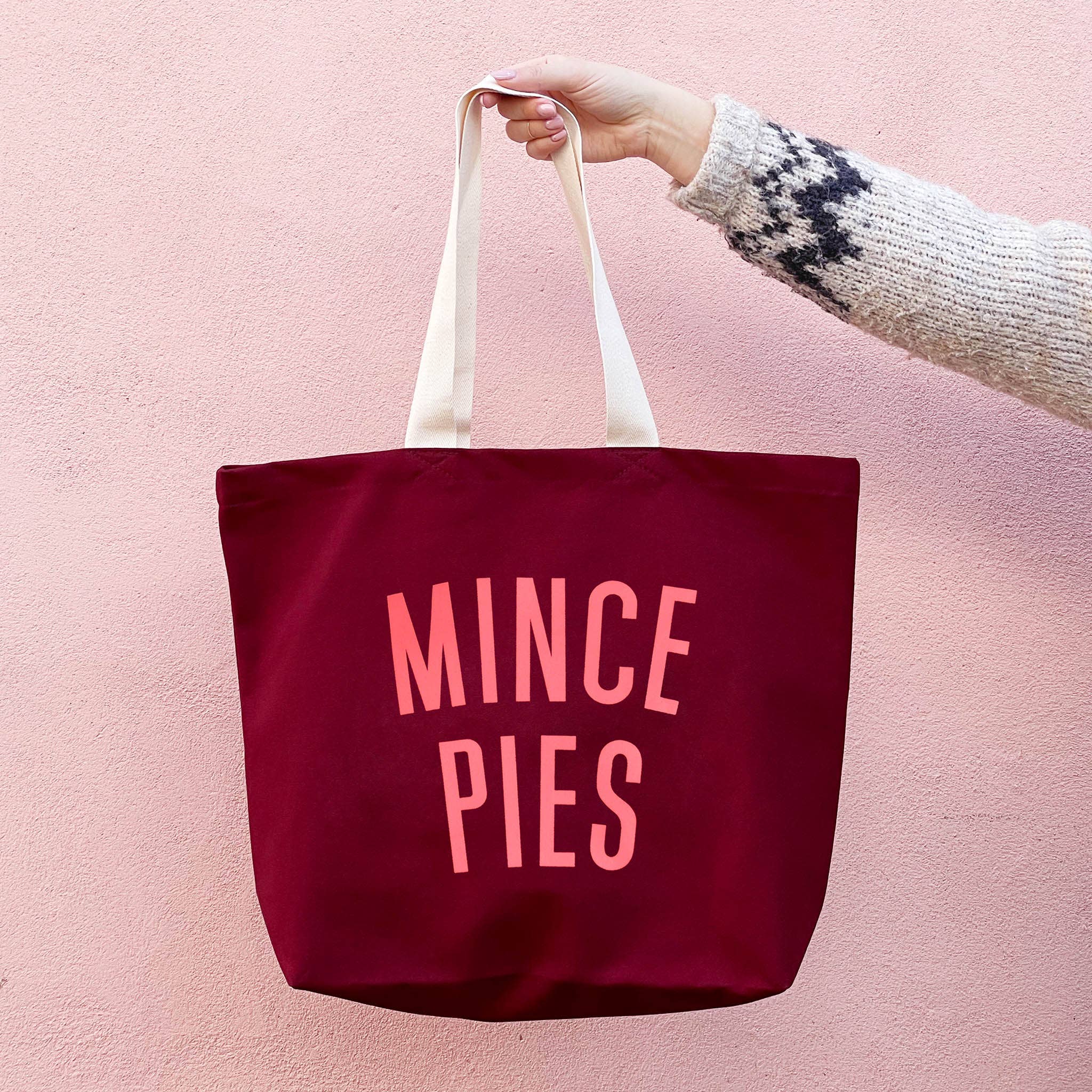 Mince Pies - Burgundy Tote Bag