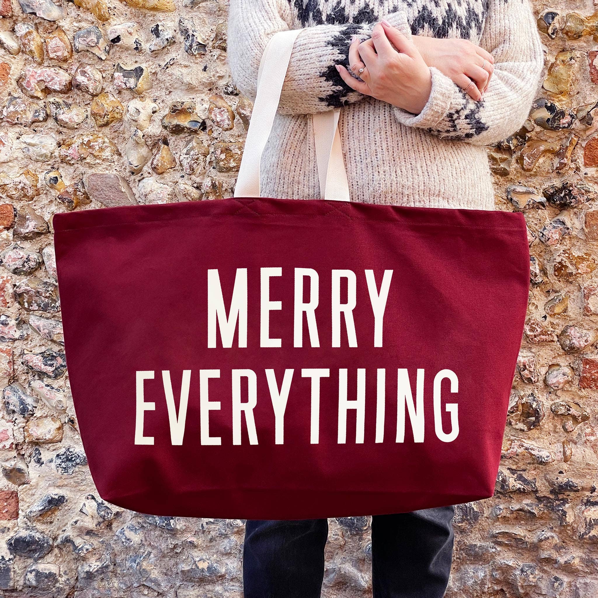 Merry Everything - Burgundy Really Big Bag - Image 6