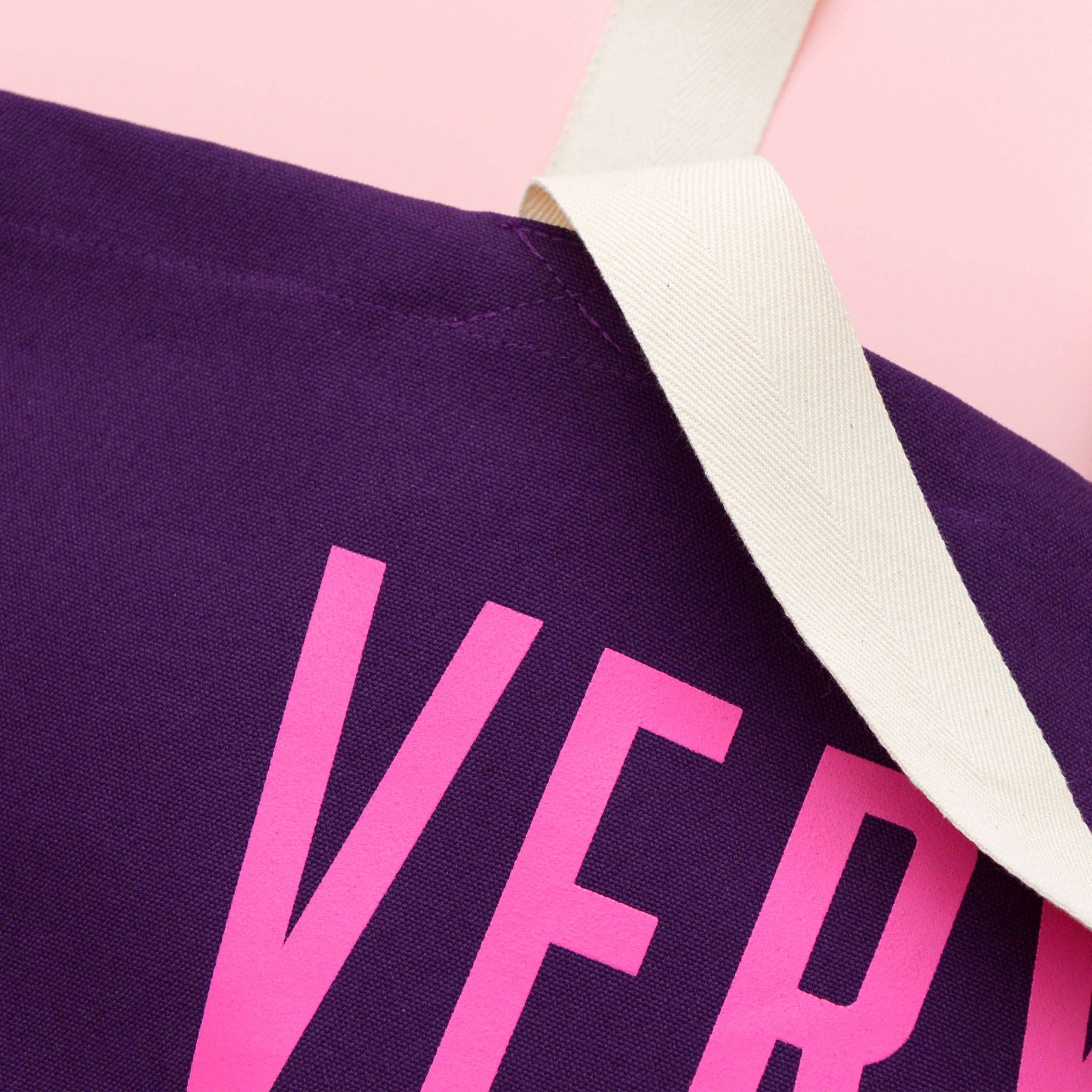 Very Merry - Plum Canvas Tote Bag - Image 4