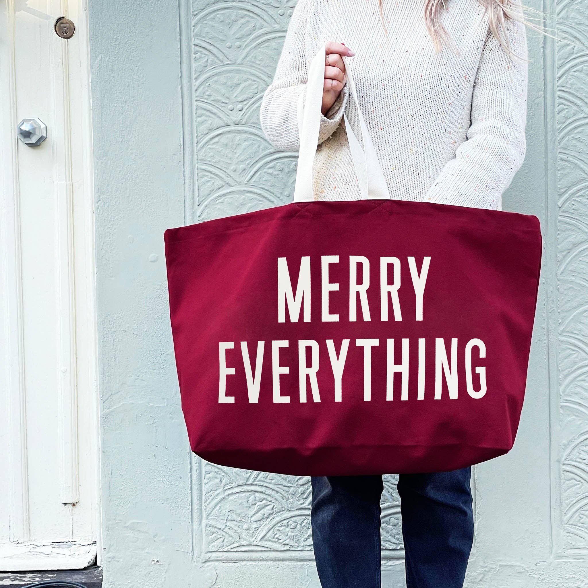 Merry Everything - Burgundy Really Big Bag - Image 4