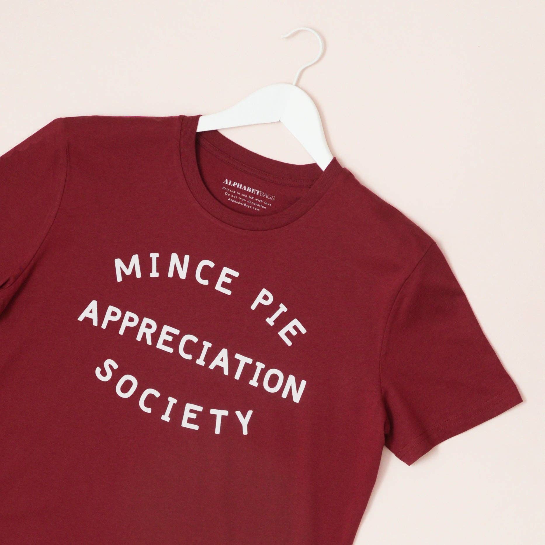 Mince Pie Appreciation Society Unisex T-Shirt - Burgundy: Large