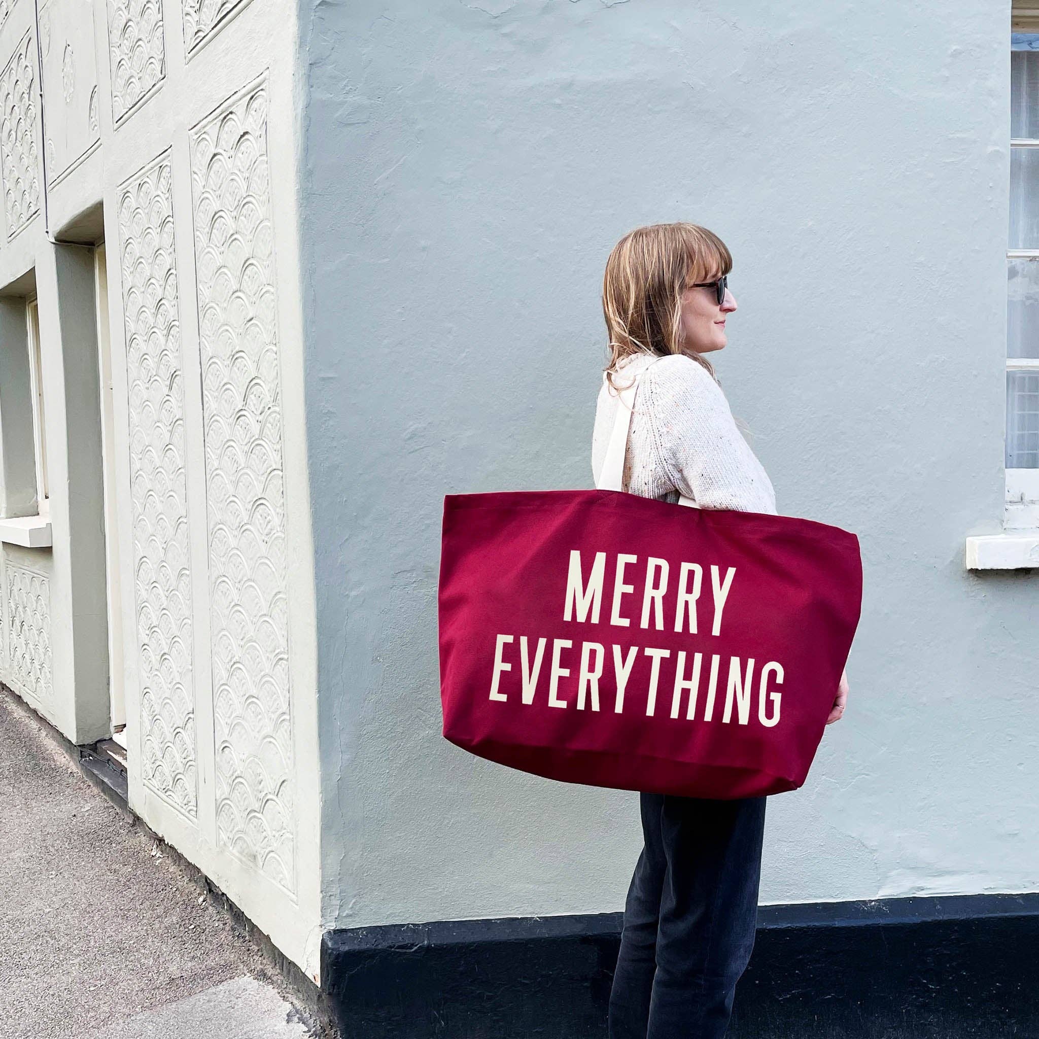 Merry Everything - Burgundy Really Big Bag - Image 5