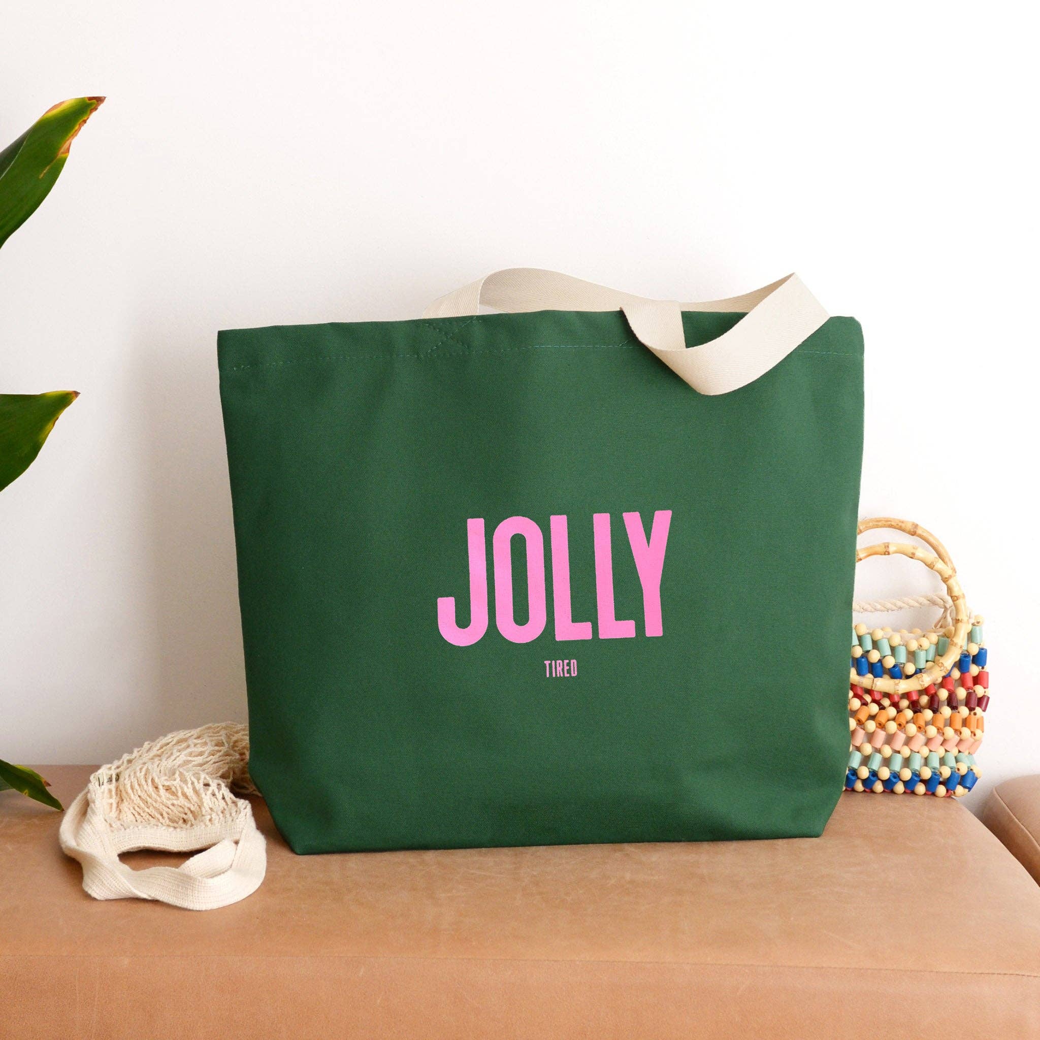 Jolly (Tired) - Forest Green Tote Bag - Image 5