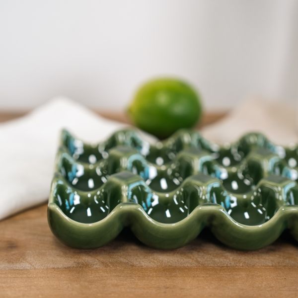 Green Ceramic Egg Tray - Image 2