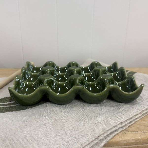 Green Ceramic Egg Tray - Image 3