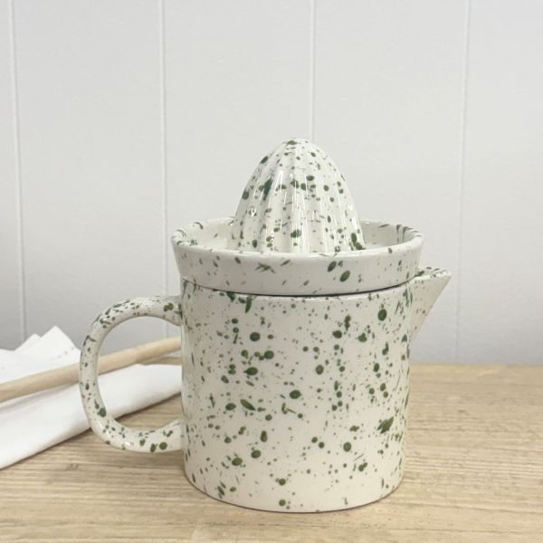 Green Splatter Ceramic Juicer