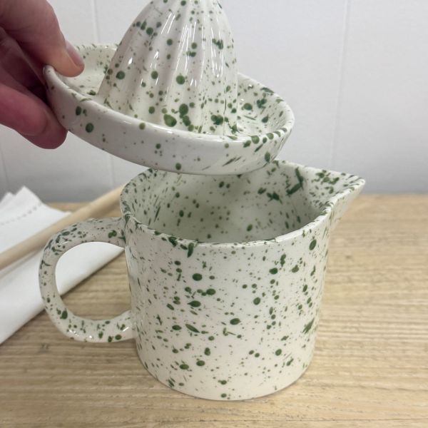 Green Splatter Ceramic Juicer - Image 3